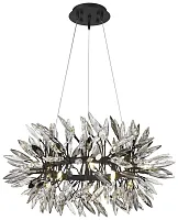 Люстра подвесная Florentina WE118.15.023 Wertmark прозрачная на 15 ламп, основание чёрное в стиле современный ветви