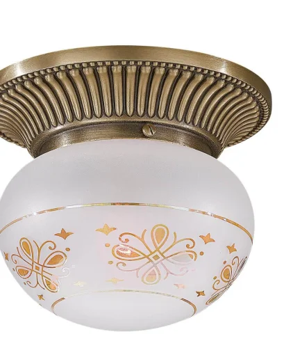 Светильник потолочный PL 7705/1 Reccagni Angelo прозрачный белый 1 лампа, основание античное бронза в стиле классический  фото 2
