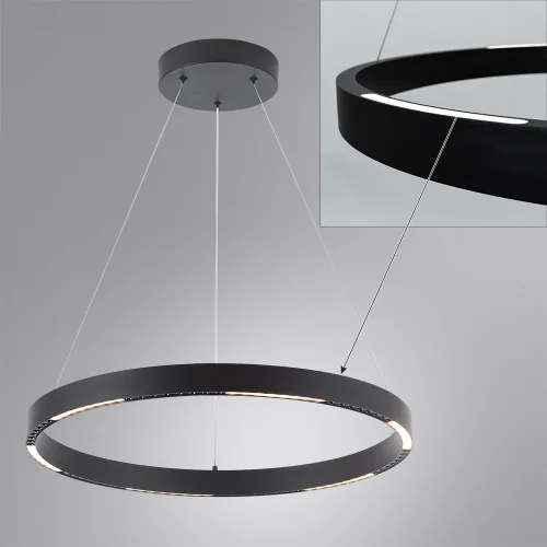 Светильник подвесной LED Lao A2189LM-1BK Arte Lamp чёрный 1 лампа, основание чёрное в стиле хай-тек модерн кольца фото 5