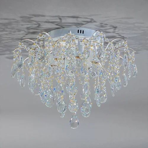 Люстра потолочная Selena 1126/6 Escada прозрачная на 6 ламп, основание белое в стиле классический фото 2