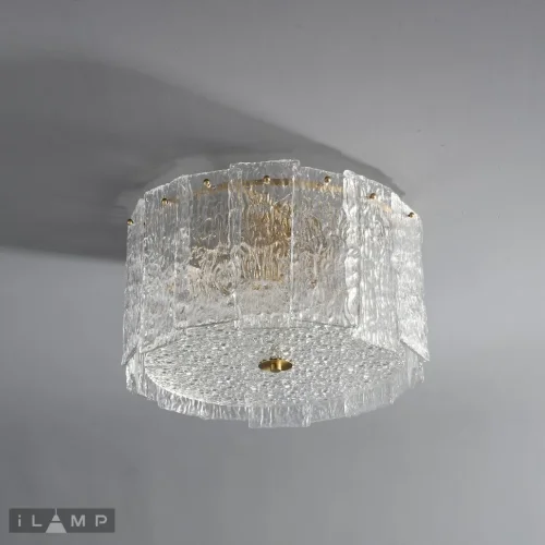 Светильник потолочный Manhattan C6315-D400 BR iLamp прозрачный 4 лампы, основание латунь в стиле классический  фото 4