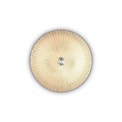 Светильник потолочный SHELL PL3 AMBRA Ideal Lux янтарный 3 лампы, основание латунь в стиле современный 