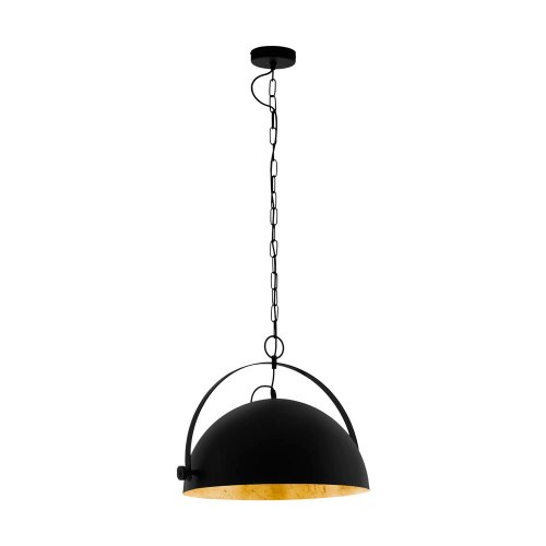 Светильник подвесной лофт Covaleda 43353 Eglo золотой чёрный 1 лампа, основание чёрное в стиле лофт 