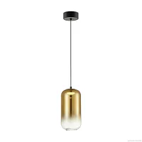 Светильник подвесной LED Idol FR6134PL-L4G Freya янтарный золотой 1 лампа, основание чёрное в стиле современный 