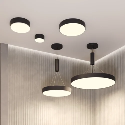 Светильник потолочный LED Zon C032CL-24W4K-RD-B Maytoni белый на 1 лампу, основание чёрное в стиле современный круглый тарелка фото 4