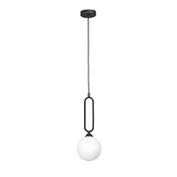 Светильник подвесной V2930-1/1S Vitaluce белый 1 лампа, основание чёрное в стиле арт-деко 