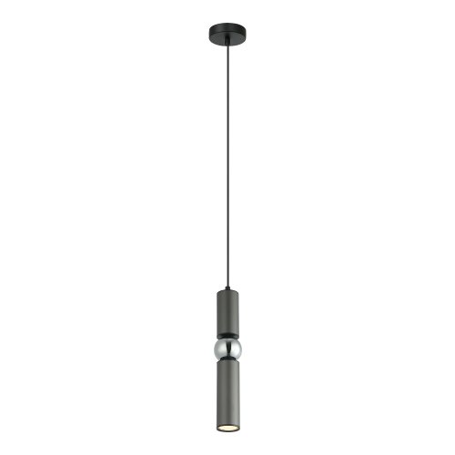 Светильник подвесной Truman LSP-8572 Lussole серый 1 лампа, основание чёрное в стиле современный трубочки