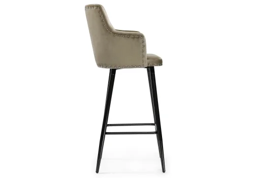 Барный стул Ofir dark beige 15048 Woodville, бежевый/велюр, ножки/металл/чёрный, размеры - ****500*370 фото 3