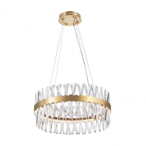 Люстра подвесная LED с пультом AM-Venezia 311096/D600 BS Arte Milano прозрачная на 1 лампу, основание латунь в стиле современный кольца с пультом фото 9
