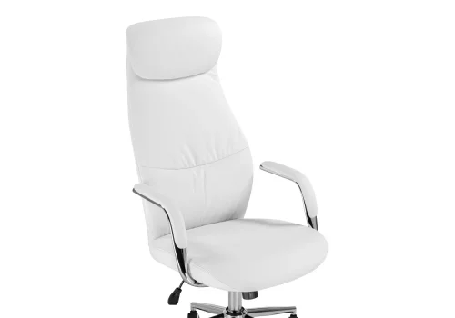 Компьютерное кресло Modus white 15824 Woodville, белый/экокожа, ножки/металл/хром, размеры - *1290***630*680 фото 8