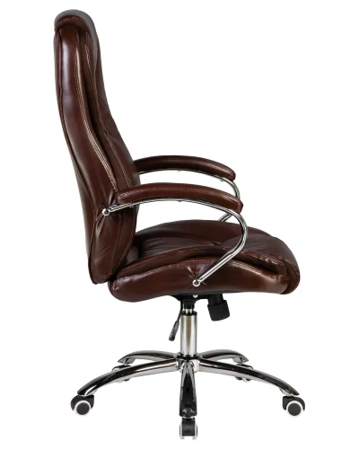 Офисное кресло для руководителей 116B-LMR MILLARD, цвет коричневый Dobrin, коричневый/экокожа, ножки/металл/хром, размеры - 1160*1230***670*750 фото 3