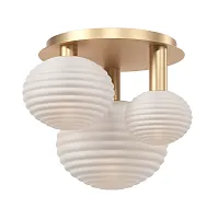 Светильник потолочный Reels MOD268CL-03G Maytoni белый 3 лампы, основание золотое в стиле модерн 