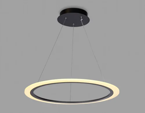 Светильник подвесной LED с пультом FA4343 Ambrella light чёрный белый 1 лампа, основание чёрное в стиле хай-тек минимализм модерн с пультом кольца фото 3