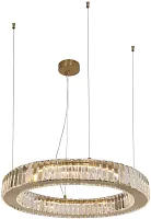 Люстра подвесная LED Manor 4195-6P Favourite прозрачная на 2 лампы, основание золотое в стиле классический кольца