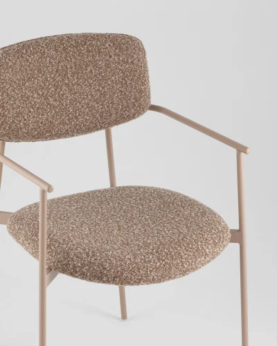 Стул Doe, коричневый, бежевые ножки УТ000040248 Stool Group, коричневый/букле, ножки/металл/бежевый, размеры - *820**** фото 2