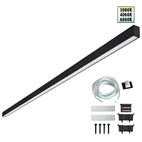 Светильник линейный светодиодный модульный с переключателем цветовой темперетуры Fatto 359607 Novotech чёрный на 1 лампу, основание чёрное в стиле современный хай-тек Светильник линейный светодиодный модульный с переключателем цветовой темперетуры Fatto 359607 Novotech чёрный на 1 лампу, основание чёрное в стиле современный хай-тек