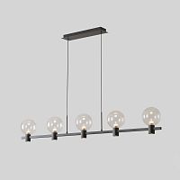 Светильник подвесной ЛЕД DUET SP35W LED BLACK Crystal Lux прозрачный на 1 лампу, основание чёрное в стиле минимализм линейный