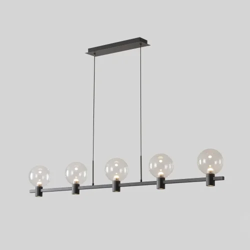 Светильник подвесной ЛЕД DUET SP35W LED BLACK Crystal Lux прозрачный на 1 лампу, основание чёрное в стиле минимализм линейный Светильник подвесной ЛЕД DUET SP35W LED BLACK Crystal Lux прозрачный на 1 лампу, основание чёрное в стиле минимализм линейный
