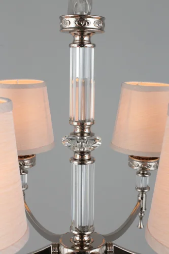 Люстра подвесная Maranza OML-87203-06 Omnilux бежевая на 6 ламп, основание серебряное в стиле классический  фото 4