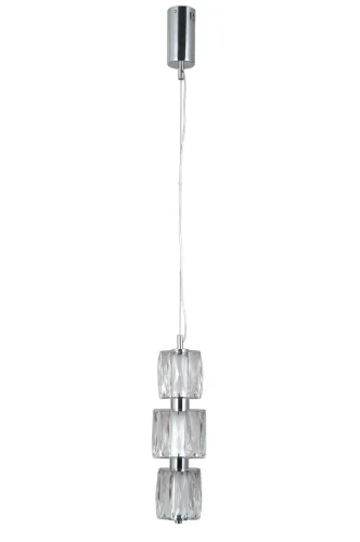 Светильник подвесной LED Prismique V11719-PL Moderli прозрачный на 1 лампу, основание хром в стиле современный фото 2