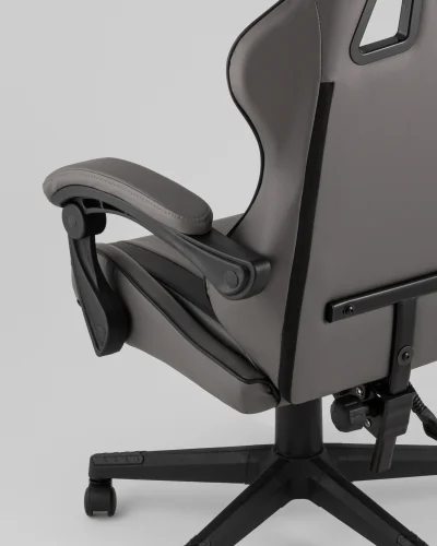 Кресло спортивное топчэйрс Коммандер, серо-черный УТ000039478 Stool Group, серый/экокожа, ножки/полимер/чёрный, размеры - 1170*1270***710*710 фото 3 Кресло спортивное топчэйрс Коммандер, серо-черный УТ000039478 Stool Group, серый/экокожа, ножки/полимер/чёрный, размеры - 1170*1270***710*710 фото 3