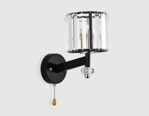Бра с выключателем TR5897 Ambrella light прозрачный на 1 лампу, основание чёрное в стиле современный фото 2