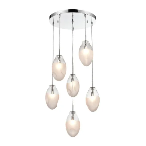 Светильник подвесной Lucy VL5613P16 Vele Luce прозрачный на 6 ламп, основание хром в стиле современный каскад