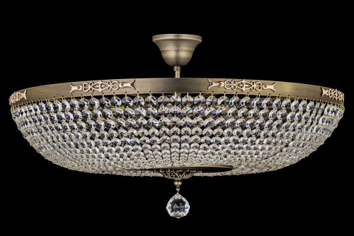 Люстра хрустальная потолочная Pera E 1.3.60.2.100 MA Arti Lampadari прозрачная без плафона на 6 ламп, основание матовое бронза бронзовое в стиле классический фото 4