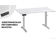 Компьютерный стол Маркос с механизмом подъема 140х80х75 белый / шагрень белая 578485 Woodville столешница белая из мдф