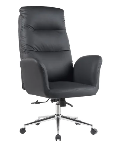 Кресло руководителя TopChairs Solid NC, черный УТ000041633 Stool Group, чёрный/экокожа, ножки/металл/хром, размеры - 1200*1290****мм