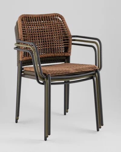 Стул Solaia, темно-серый УТ000039919 Stool Group, тёмно-серый/ротанг, ножки/металл/серый, размеры - *800**** фото 8