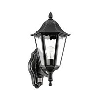 Настенный светильник 93458 NAVEDO Eglo уличный IP44 чёрный 1 лампа, плафон прозрачный в стиле кантри классика E27