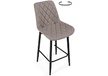 Полубарный стул Баодин К Б/К крутящийся латте / черный 520610 Woodville, бежевый/велюр, ножки/металл/чёрный, размеры - ****500*580