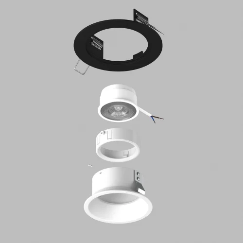 Светильник точечный Domino D61706WMOD Lightstar белый чёрный на 1 лампу, основание чёрное белое в стиле современный круглый фото 3