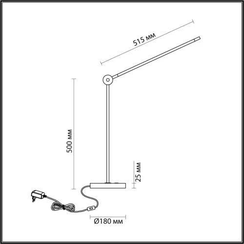 Настольная лампа офисная LED Foden 7101/12TL Odeon Light чёрная на 1 лампу, основание чёрное металл в стиле минимализм фото 2