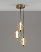 Светильник подвесной LED Eloise V11358-PL Moderli белый золотой на 3 лампы, основание золотое в стиле современный каскад