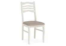 Деревянный стул Амадиу бежевый / молочный 528926 Woodville, бежевый/велюр, ножки/массив березы/молочный, размеры - ****420*490