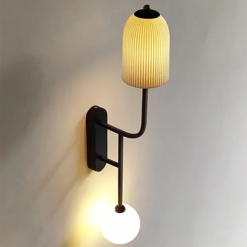 Настенный светильник OLLY B WALL 167684-26 ImperiumLoft белый на 1 лампу, основание чёрное в стиле современный Настенный светильник OLLY B WALL 167684-26 ImperiumLoft белый на 1 лампу, основание чёрное в стиле современный