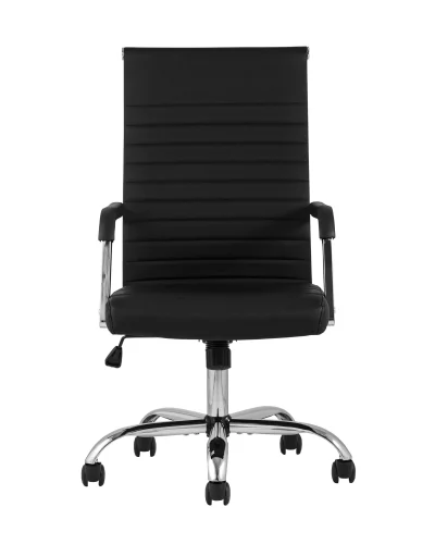 Кресло офисное TopChairs Unit, черное УТ000001927 Stool Group, чёрный/экокожа, ножки/металл/хром, размеры - ****520*640 фото 4