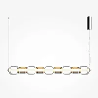 Светильник подвесной LED Ritmo MOD381PL-L45CH3K Maytoni серый на 1 лампу, основание хром в стиле современный хай-тек линейный