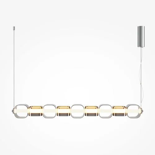 Светильник подвесной LED Ritmo MOD381PL-L45CH3K Maytoni серый на 1 лампу, основание хром в стиле современный хай-тек линейный