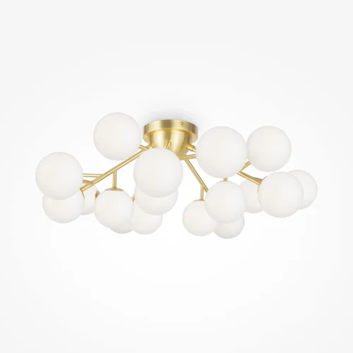 Люстра потолочная Dallas MOD545CL-20BS Maytoni белая на 20 ламп, основание золотое в стиле модерн молекула шар фото 2