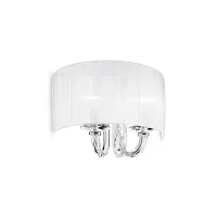 Бра SWAN AP2 BIANCO Ideal Lux белый 2 лампы, основание прозрачное хром в стиле венецианский 
