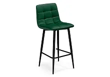 Полубарный стул Чилли К зеленый / черный 533170 Woodville, зелёный/велюр, ножки/металл/чёрный, размеры - ****430*420