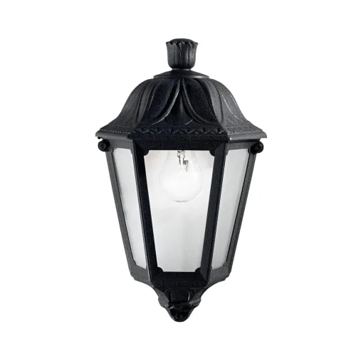 Настенный светильник уличный ANNA AP1 SMALL NERO Ideal Lux уличный IP44 чёрный 1 лампа, плафон прозрачный в стиле современный E27