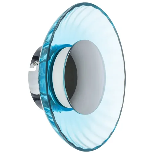 Бра LED Celesta 809015 Lightstar голубой на 1 лампа, основание хром в стиле арт-деко 
