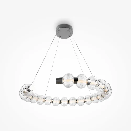 Светильник подвесной LED Amulet MOD555PL-L26CH4K Maytoni прозрачный на 1 лампу, основание хром в стиле хай-тек современный шар фото 2