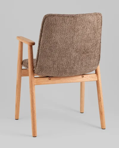 Стул обеденный Philo с деревянными ножками, коричневый УТ000038978 Stool Group, коричневый/букле, ножки/дерево/коричневый, размеры - ****480*555 фото 4