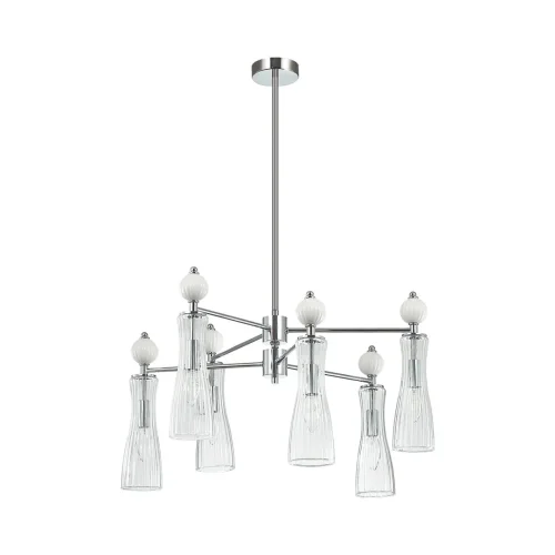 Люстра на штанге Emily 8268/6 Lumion прозрачная на 6 ламп, основание хром в стиле классический 