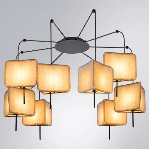 Люстра потолочная Trixie A7084SP-8BK Arte Lamp белая на 8 ламп, основание чёрное в стиле современный фото 2 Люстра потолочная Trixie A7084SP-8BK Arte Lamp белая на 8 ламп, основание чёрное в стиле современный фото 2